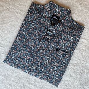 NWT** O'Neill Oasis Eco Navy Floral Short Sleeve Shirt Small